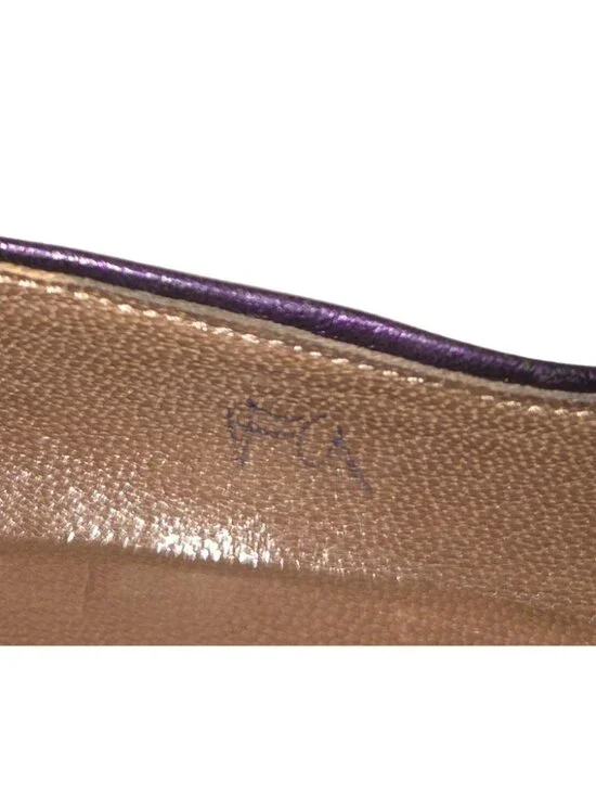 Vintage Marni Leather Platform Pumps US 9 EU 39 Womens Purple Wood Heel $695 - Picture 8 of 8